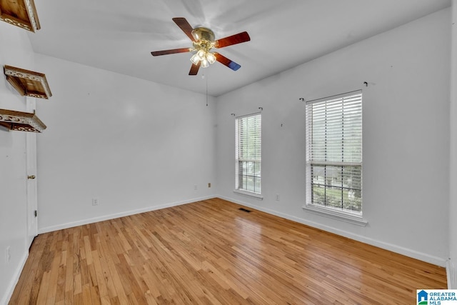 7741 John Pelham Trl, Mccalla, AL 35111 - spare room with light wood finished floors and ceiling fan