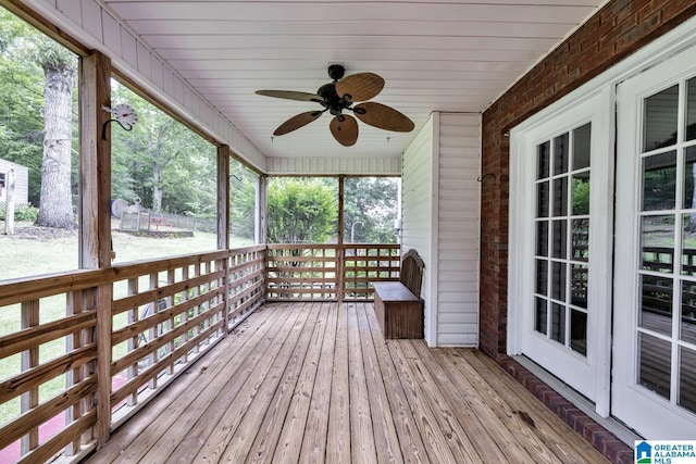 7741 John Pelham Trl, Mccalla, AL 35111 - unfurnished sunroom featuring ceiling fan