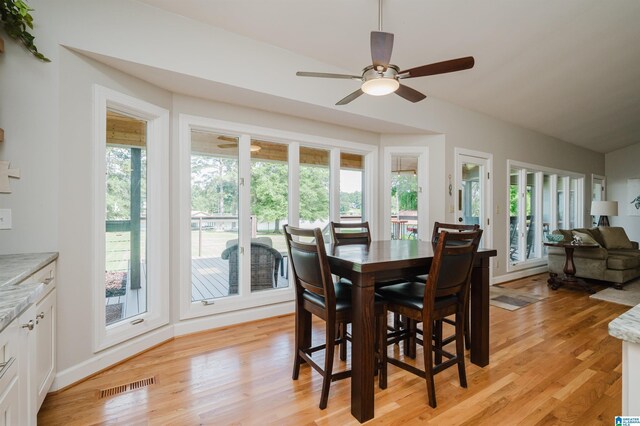 212 Bellbrook Dr, Cropwell, AL 35054 - dining area featuring light wood-type flooring and a ceiling fan