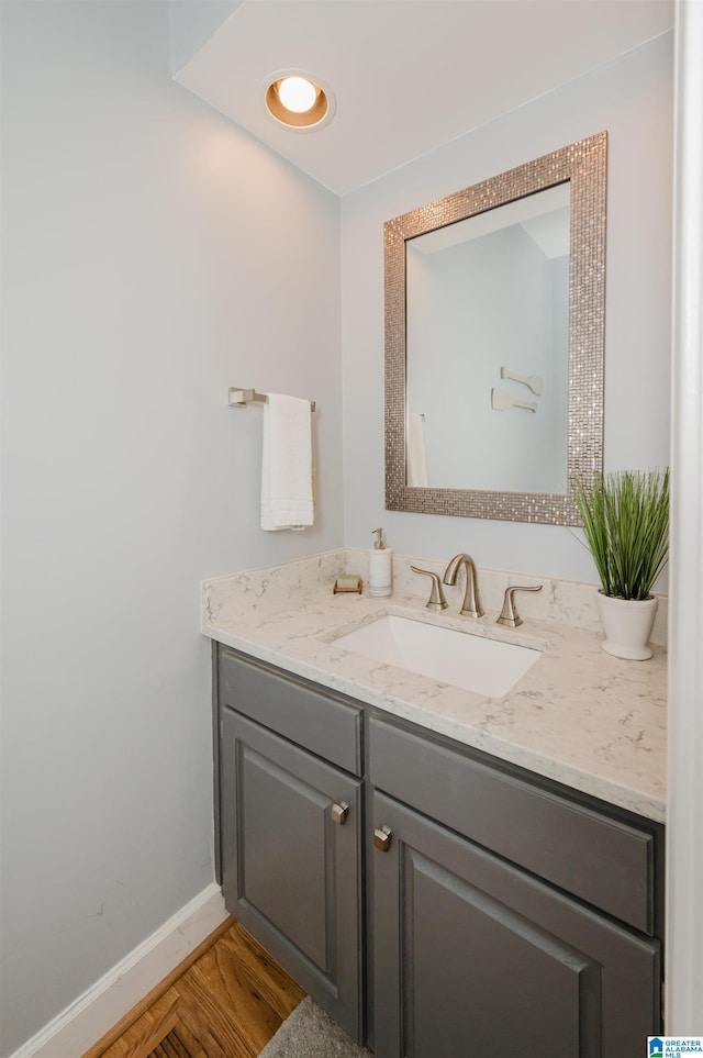 212 Bellbrook Dr, Cropwell, AL 35054 - bathroom featuring vanity and wood finished floors