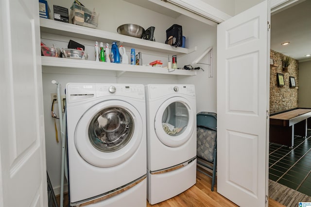 212 Bellbrook Dr, Cropwell, AL 35054 - laundry room with washing machine and clothes dryer and recessed lighting
