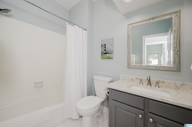 212 Bellbrook Dr, Cropwell, AL 35054 - full bathroom featuring vanity, shower / bath combo, and tile patterned floors