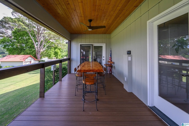 212 Bellbrook Dr, Cropwell, AL 35054 - wooden deck featuring a ceiling fan