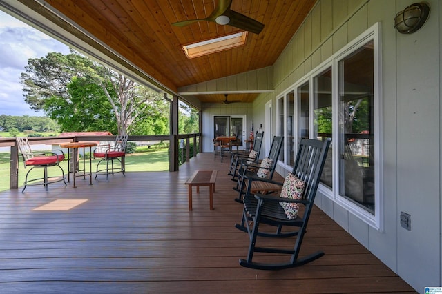 212 Bellbrook Dr, Cropwell, AL 35054 - wooden deck featuring a ceiling fan