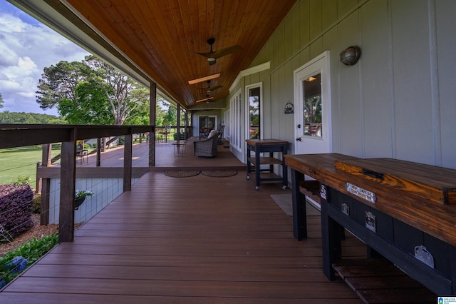 212 Bellbrook Dr, Cropwell, AL 35054 - wooden terrace featuring a ceiling fan