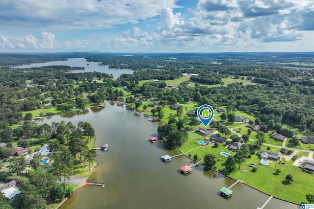 212 Bellbrook Dr, Cropwell, AL 35054 - drone / aerial view of a large body of water and a heavily wooded area