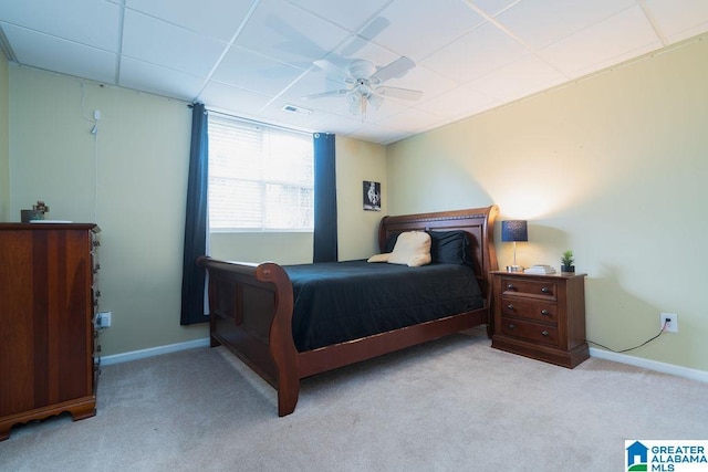 214 Quail Ridge Rd, Helena, AL 35080 - bedroom with a drop ceiling, carpet floors, and a ceiling fan
