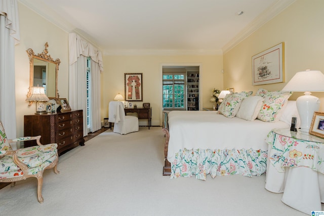 101 Mountain Ave, Mountain Brook, AL 35213 - carpeted bedroom featuring ornamental molding