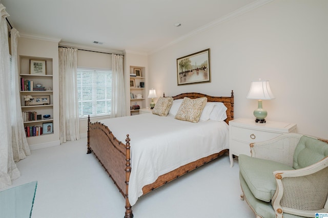 101 Mountain Ave, Mountain Brook, AL 35213 - bedroom with ornamental molding and light carpet
