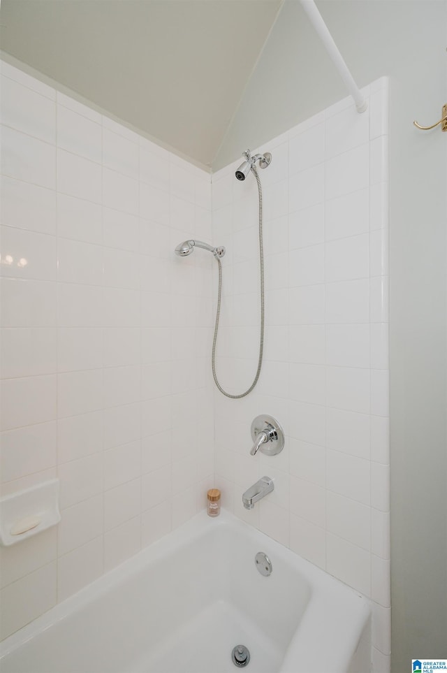 101 Mountain Ave, Mountain Brook, AL 35213 - full bathroom featuring vaulted ceiling and shower / bath combination
