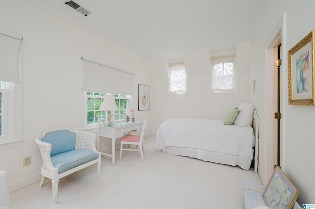 101 Mountain Ave, Mountain Brook, AL 35213 - carpeted bedroom featuring crown molding