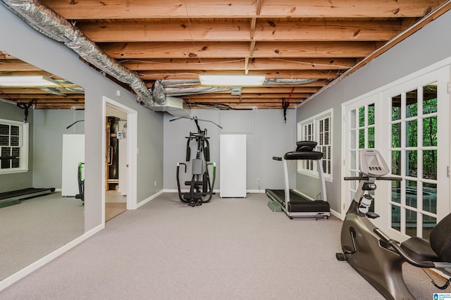 101 Mountain Ave, Mountain Brook, AL 35213 - workout room featuring carpet flooring and baseboards
