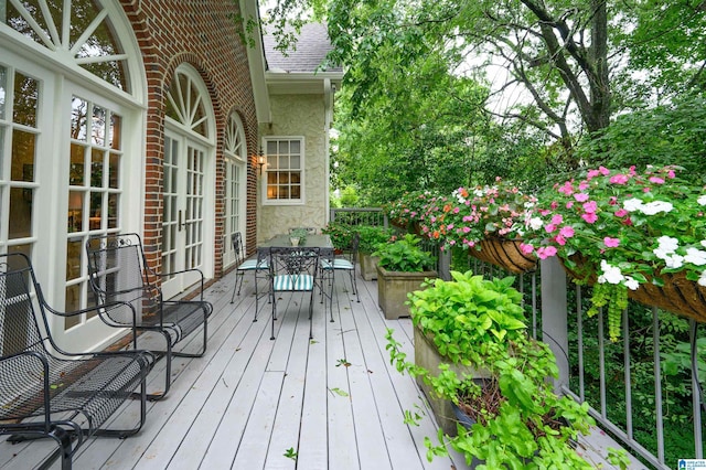 101 Mountain Ave, Mountain Brook, AL 35213 - deck with french doors and outdoor dining area