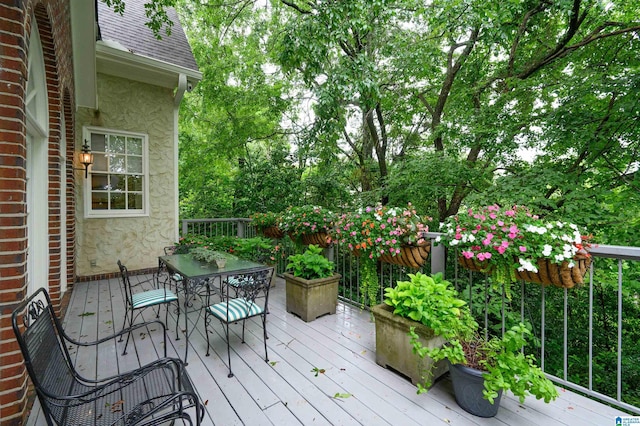 101 Mountain Ave, Mountain Brook, AL 35213 - deck with outdoor dining space and view of scattered trees