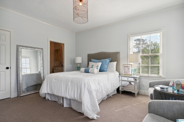 1528 Wellington Rd, Homewood, AL 35209 - carpeted bedroom featuring crown molding and connected bathroom