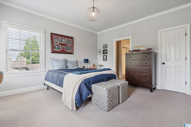 1528 Wellington Rd, Homewood, AL 35209 - bedroom with carpet floors and crown molding