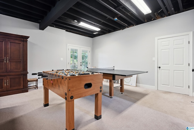 1528 Wellington Rd, Homewood, AL 35209 - game room featuring light carpet and french doors