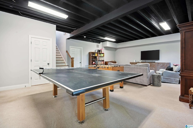 1528 Wellington Rd, Homewood, AL 35209 - recreation room with light carpet and baseboards