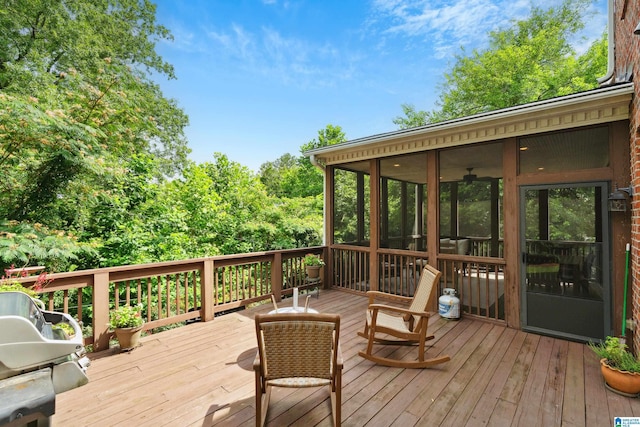 1528 Wellington Rd, Homewood, AL 35209 - deck featuring a sunroom and a grill