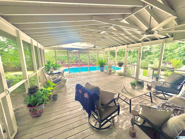 3224 Monte Doro Dr, Hoover, AL 35216 - wooden terrace featuring a ceiling fan