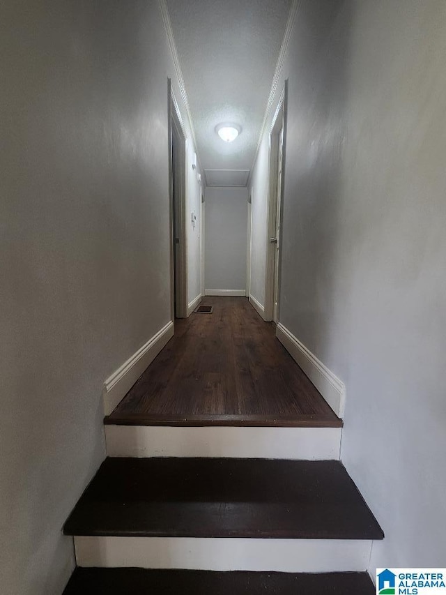 2030 Carraway St, Birmingham, AL 35235 - stairway featuring wood finished floors and ornamental molding