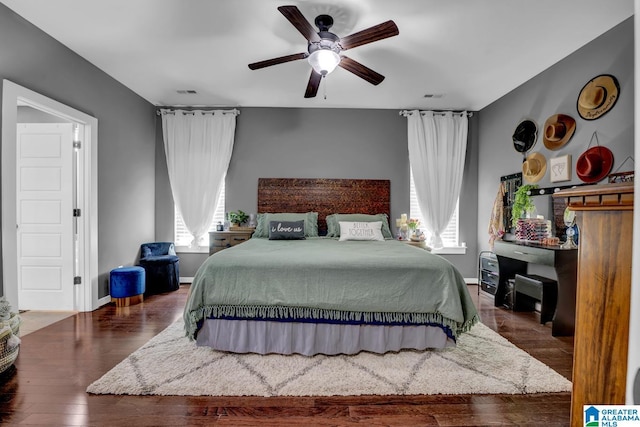 2165 Overlook Pl, Trussville, AL 35173 - bedroom featuring wood finished floors and ceiling fan