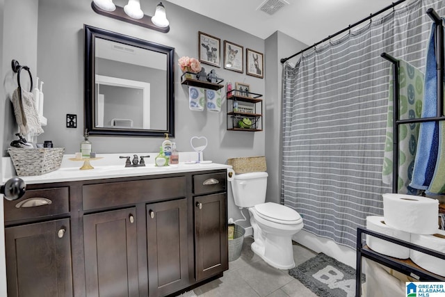 2165 Overlook Pl, Trussville, AL 35173 - full bath featuring tile patterned flooring, vanity, and curtained shower
