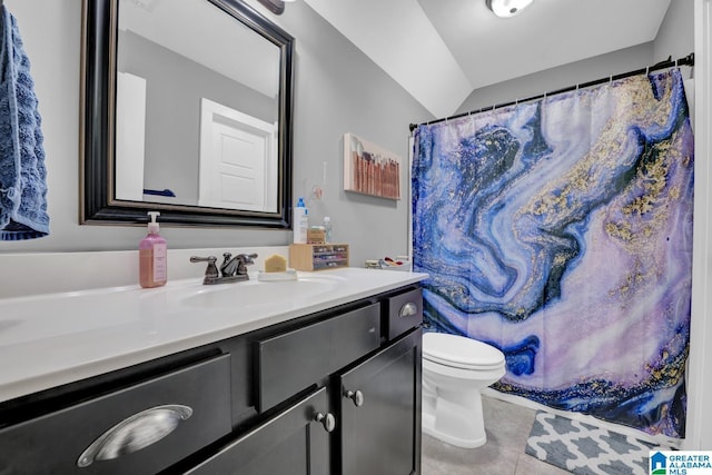 2165 Overlook Pl, Trussville, AL 35173 - bathroom featuring vanity, tile patterned floors, and a shower with shower curtain