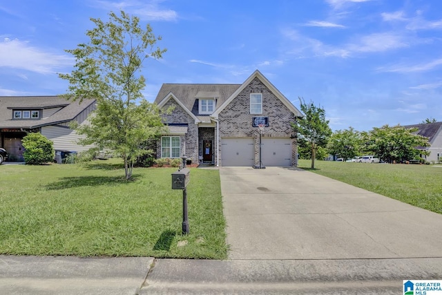 2165 Overlook Pl, Trussville, AL 35173 - traditional-style home featuring concrete driveway, an attached garage, a front lawn, and brick siding