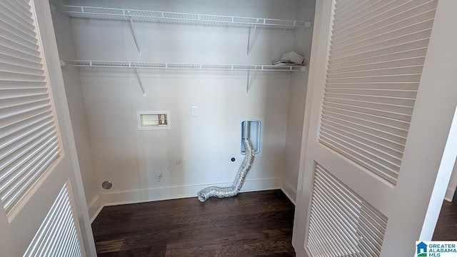 1801 2nd Ave N Unit 406, Birmingham, AL 35203 - laundry room featuring dark wood finished floors, hookup for a washing machine, and hookup for an electric dryer