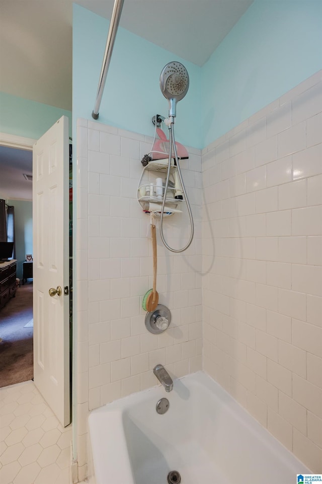 2418 Richelieu Ln, Hoover, AL 35216 - bathroom with  shower combination and tile patterned floors
