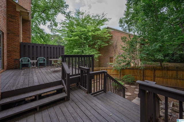 2418 Richelieu Ln, Hoover, AL 35216 - wooden deck with a fenced backyard and outdoor dining space