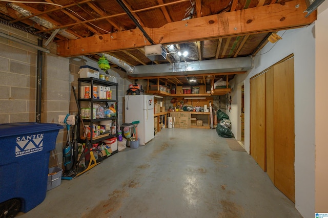 2418 Richelieu Ln, Hoover, AL 35216 - unfinished basement with freestanding refrigerator