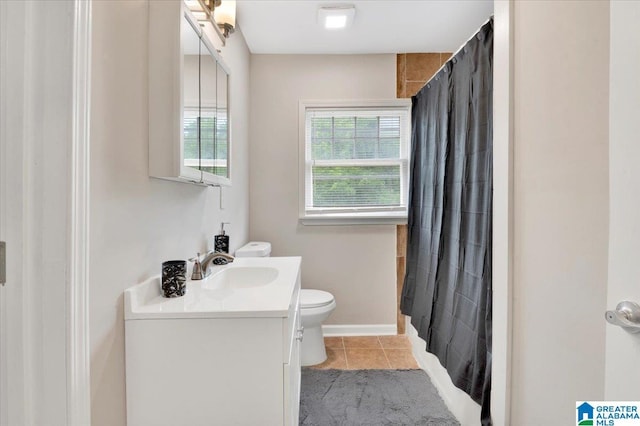 1818 Hillcrest Rd NE, Center Point, AL 35215 - bathroom featuring vanity, tile patterned floors, and a shower with curtain