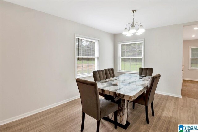 1818 Hillcrest Rd NE, Center Point, AL 35215 - dining area featuring a chandelier and light wood-style flooring