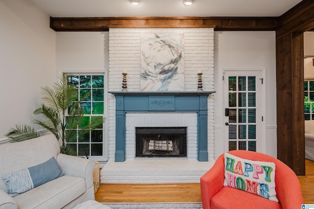 3204 Woodford Way, Birmingham, AL 35242 - living room featuring wood finished floors and a brick fireplace