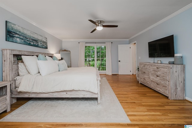 3204 Woodford Way, Birmingham, AL 35242 - bedroom with crown molding, light wood finished floors, and ceiling fan