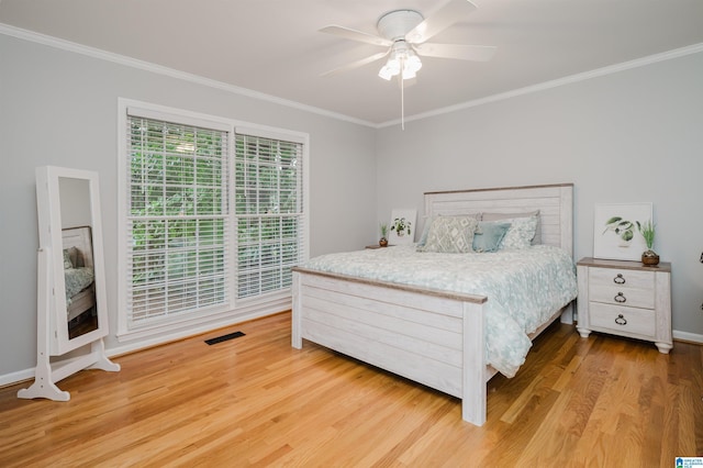 3204 Woodford Way, Birmingham, AL 35242 - bedroom with ornamental molding, wood finished floors, and a ceiling fan