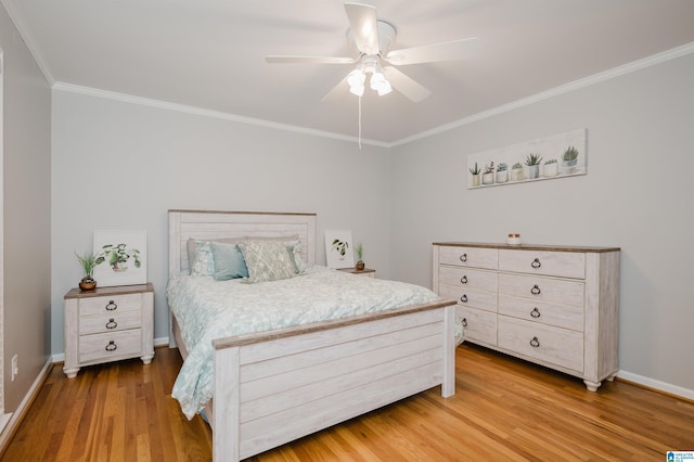 3204 Woodford Way, Birmingham, AL 35242 - bedroom featuring crown molding, light wood finished floors, and a ceiling fan