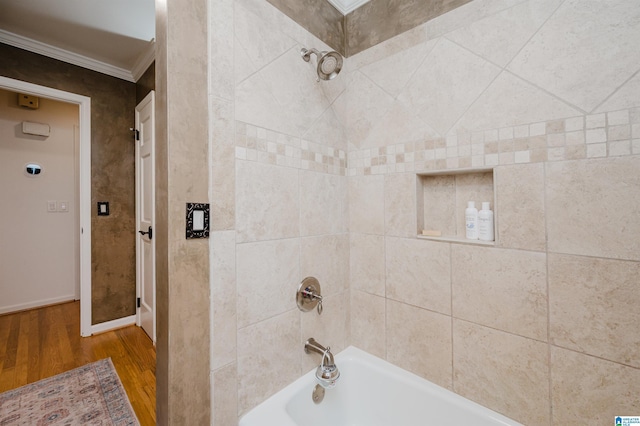 3204 Woodford Way, Birmingham, AL 35242 - full bath with wood finished floors, crown molding, and shower / bath combination