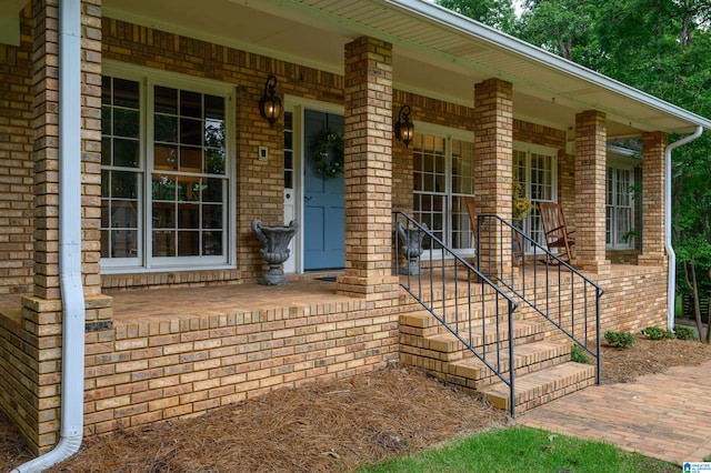 3204 Woodford Way, Birmingham, AL 35242 - doorway to property featuring a porch and brick siding
