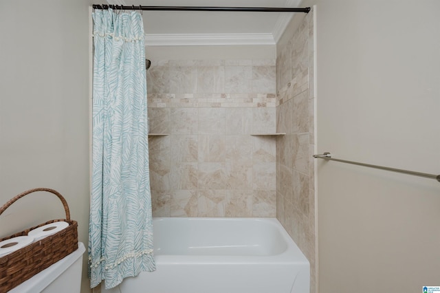 3204 Woodford Way, Birmingham, AL 35242 - bathroom with shower / bath combination with curtain and ornamental molding