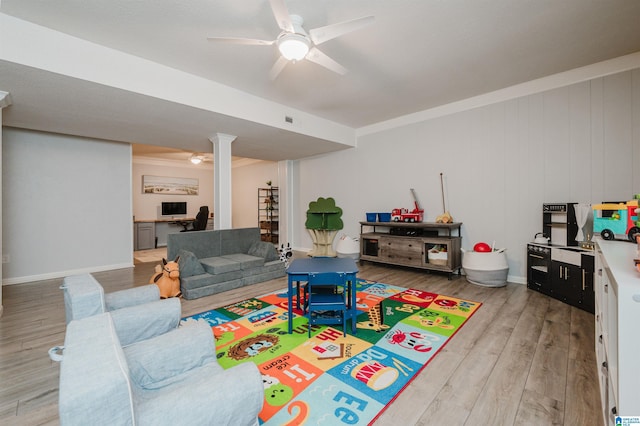 3204 Woodford Way, Birmingham, AL 35242 - game room featuring wood finished floors and ceiling fan