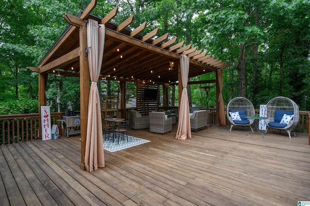 3204 Woodford Way, Birmingham, AL 35242 - wooden deck featuring an outdoor living space and view of wooded area