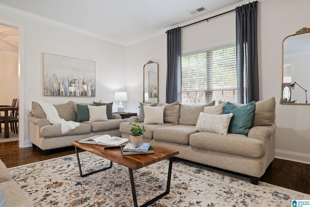 5912 Waterscape Pass, Hoover, AL 35244 - living area with wood finished floors and crown molding