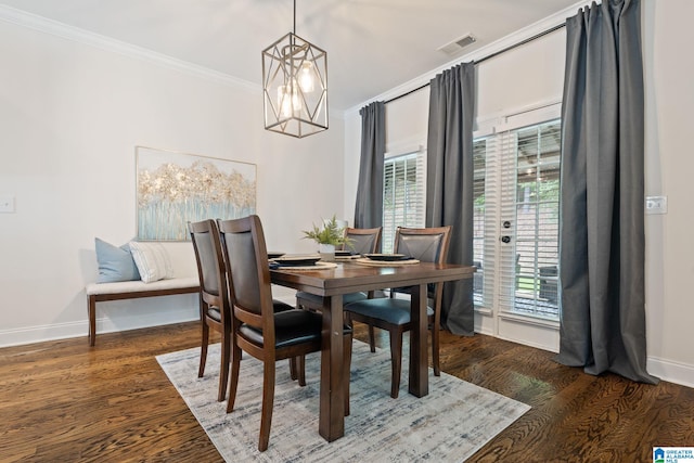 5912 Waterscape Pass, Hoover, AL 35244 - dining area featuring ornamental molding, wood finished floors, and plenty of natural light