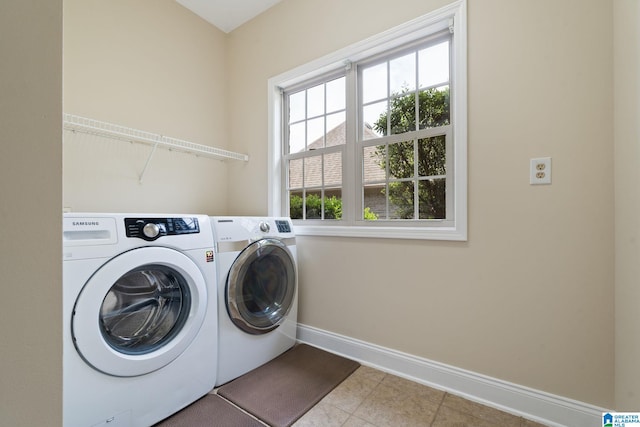 5912 Waterscape Pass, Hoover, AL 35244 - washroom featuring separate washer and dryer and tile patterned floors