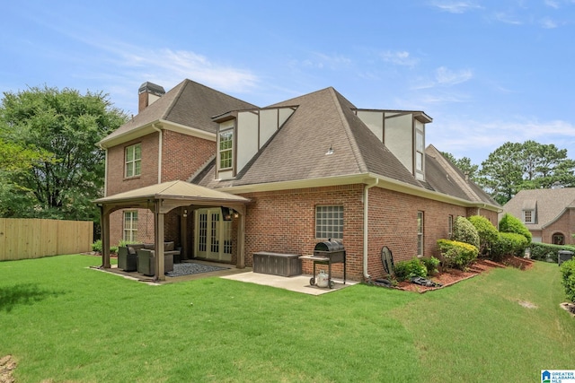 5912 Waterscape Pass, Hoover, AL 35244 - rear view of property with brick siding, french doors, a patio area, and a shingled roof