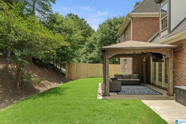 5912 Waterscape Pass, Hoover, AL 35244 - view of yard with an outdoor hangout area, a patio, and a gazebo