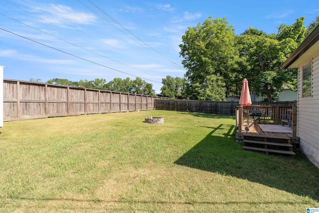 104 Phillips Cir, Columbiana, AL 35051 - fenced backyard with a wooden deck